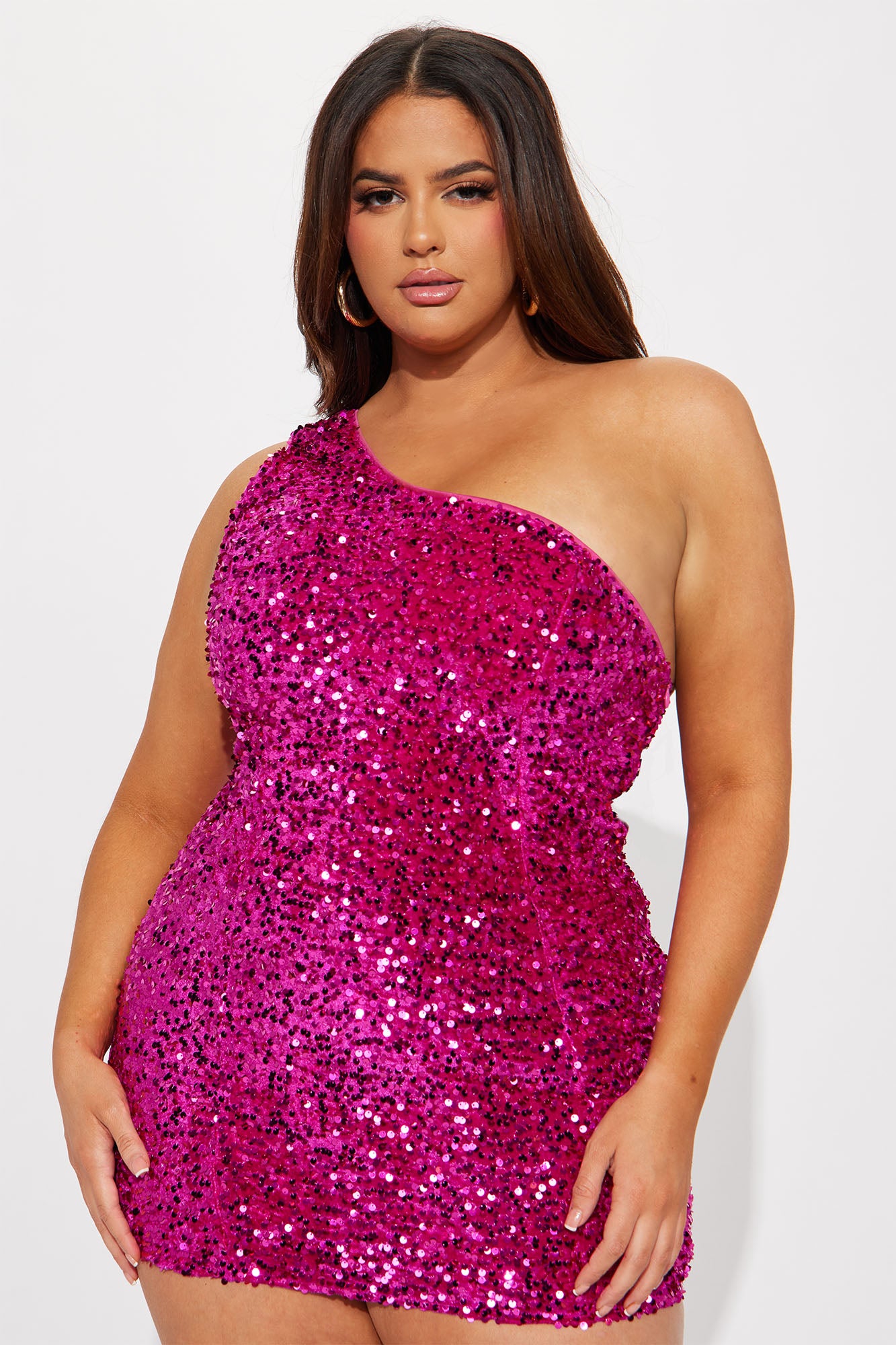 Zakira Sequin Mini Dress - Hot Pink