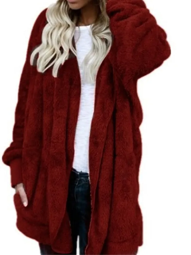 Women's Fleece Jacket Sherpa Jacket Teddy Coat Outdoor Street Daily Fall Winter Coat
