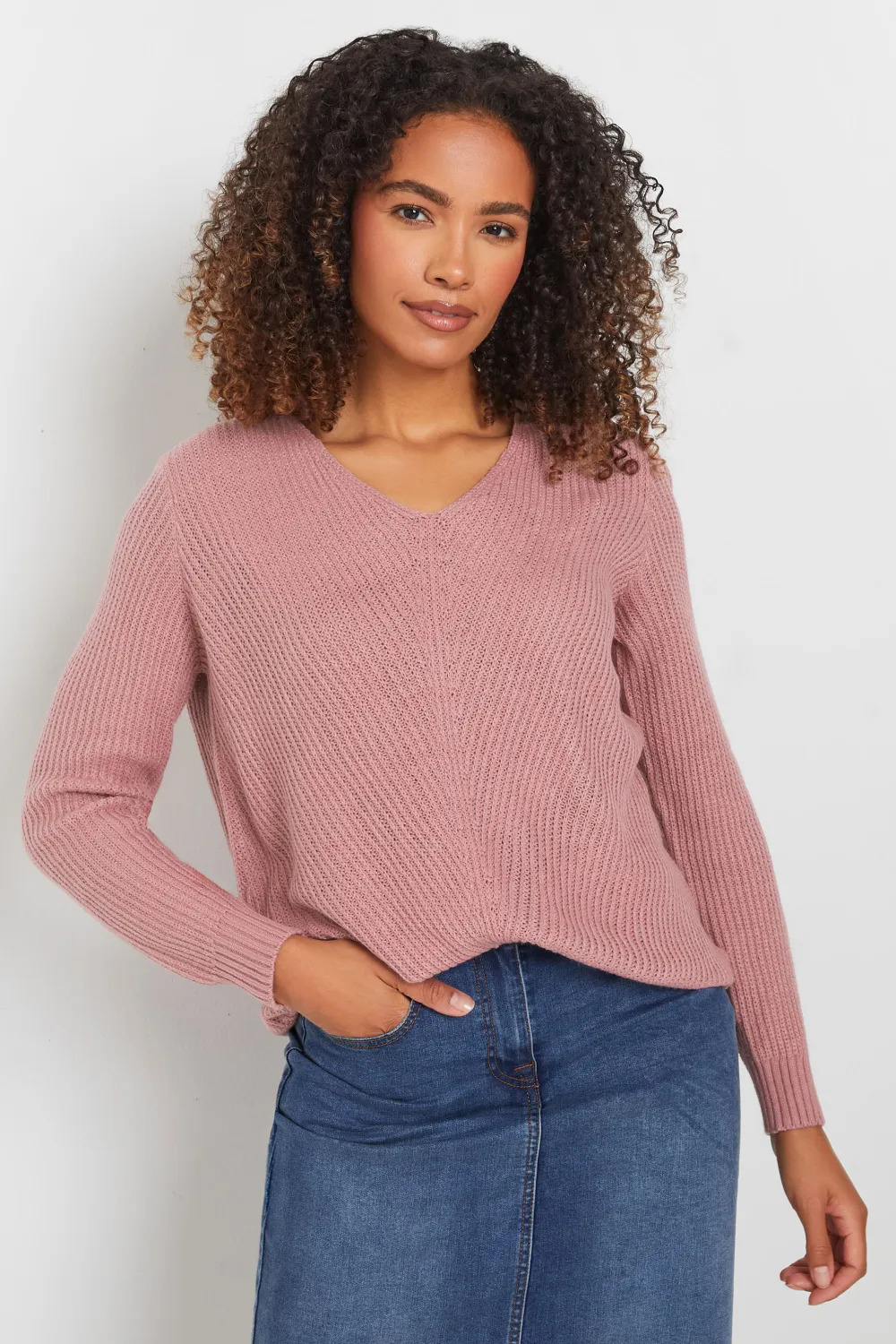 M&Co Fern Green V-Neck Knitted Jumper
