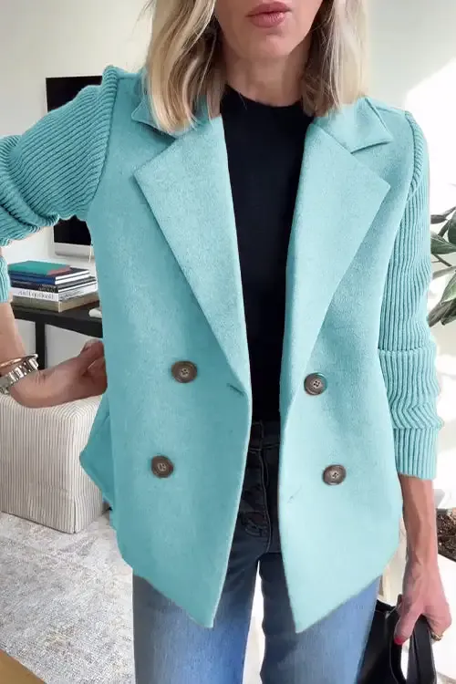 ESTRELLATM - Elegant Knit-Sleeve Blazer
