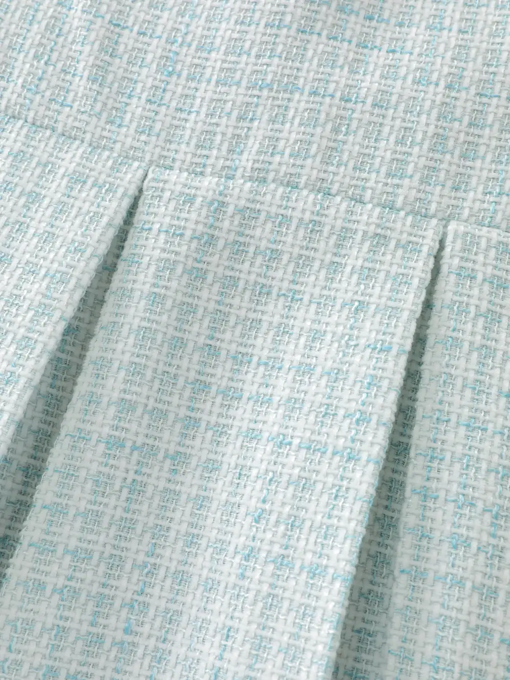 Tweed Colorblock Pleated Midi Dress