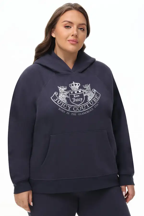 Plus-Size Oversized Fleece Scottie Dog Hoodie