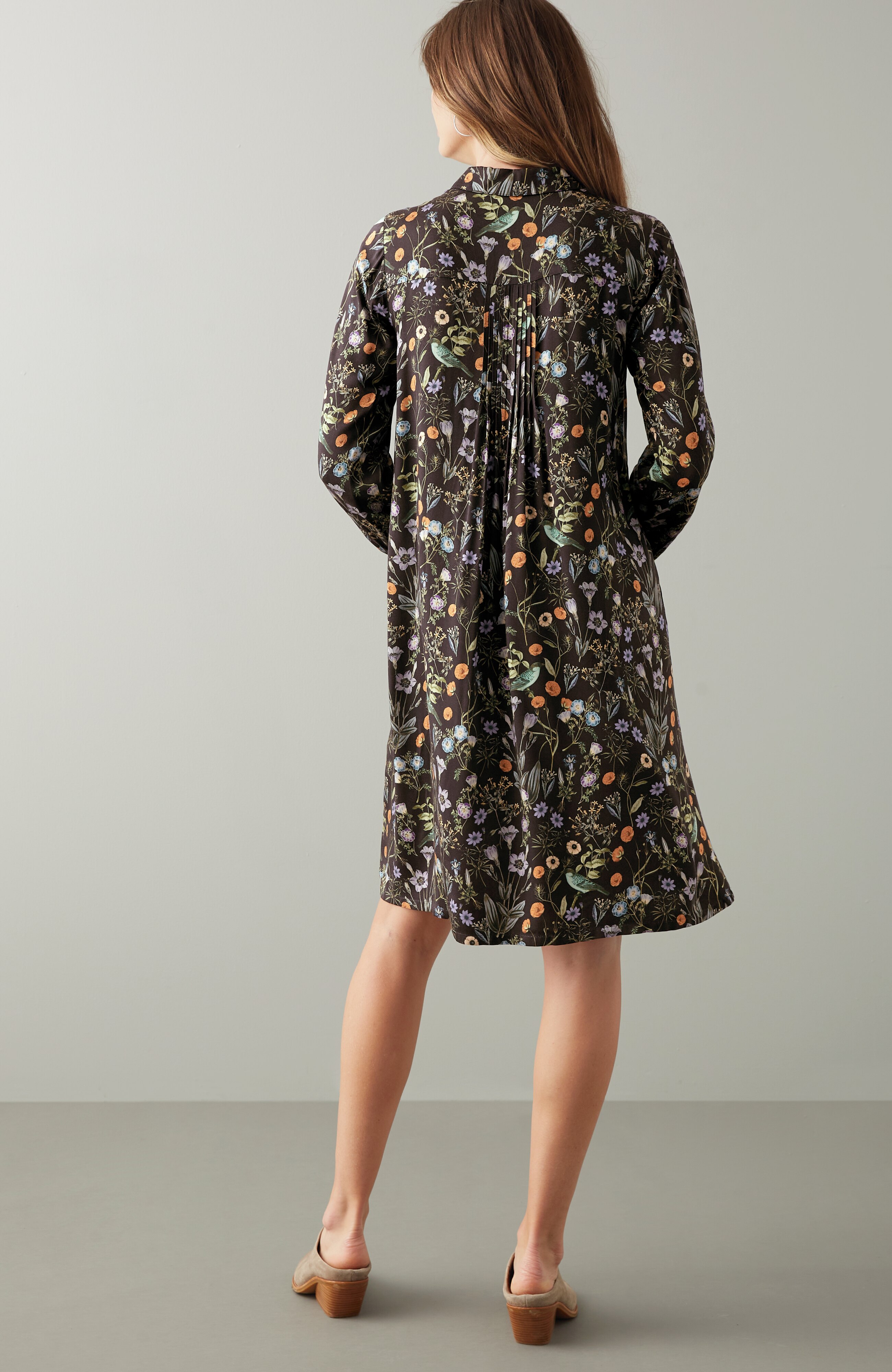 Satin A-Line Shirtdress