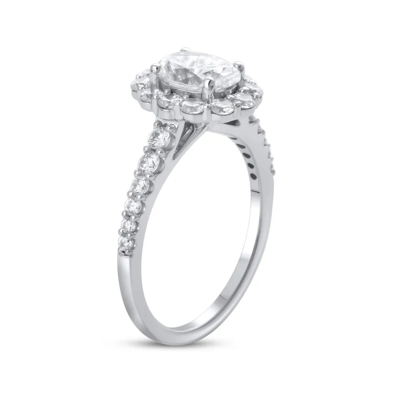 特意Lab-Created Diamonds by KAY Oval-Cut Engagement Ring 1-3/4 ct tw 14K White Gold