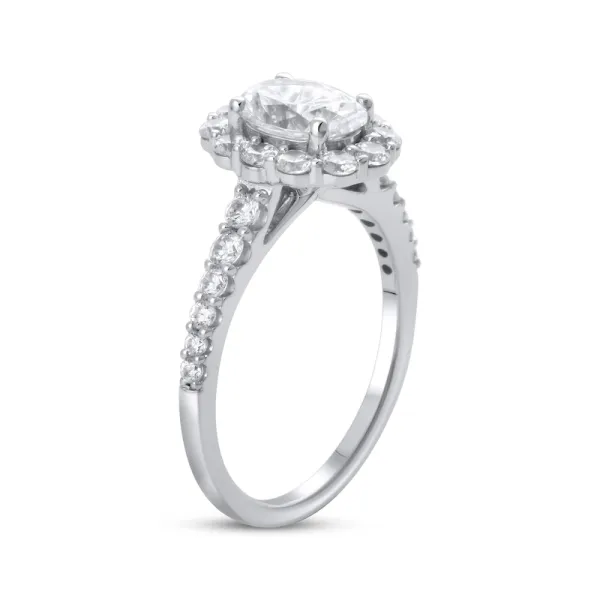 特意Lab-Created Diamonds by KAY Oval-Cut Engagement Ring 1-3/4 ct tw 14K White Gold