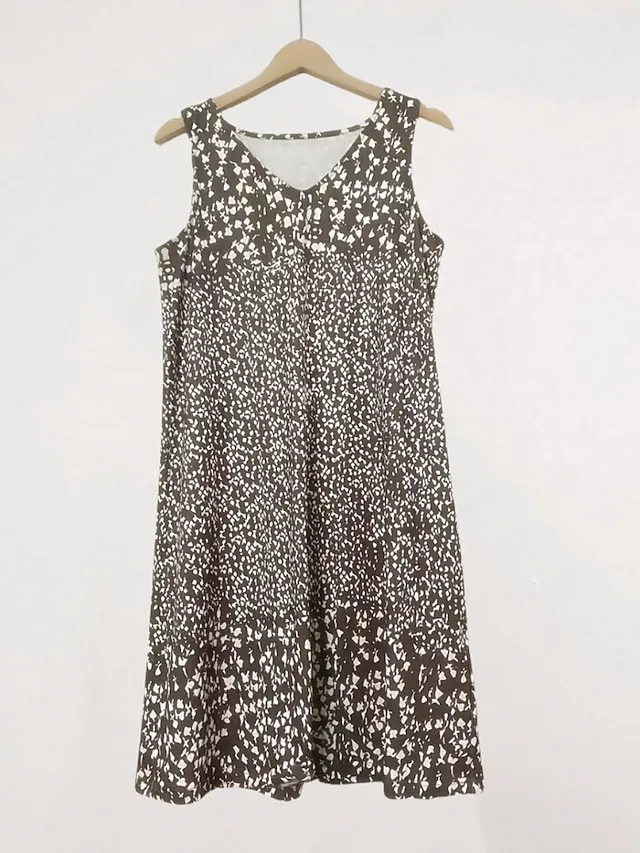 Women's Casual Dress Shift Dress Tank Dress Floral Ditsy Floral Print V Neck Midi Dress Basic Classic Daily Date Sleeveless Summer Spring