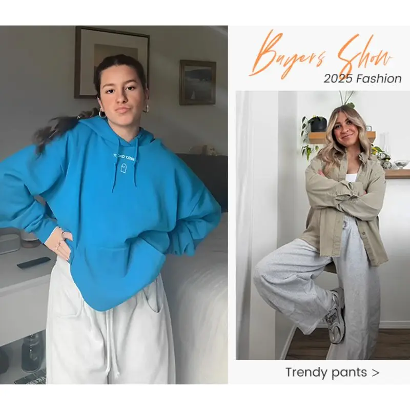 Women's Cotton Barrel-Leg Sweatpants (Drawstring Waist, Pockets)