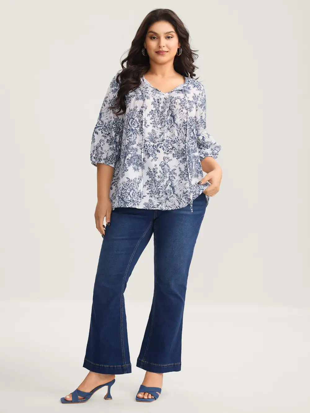 Artistic Print A-Line Blouse