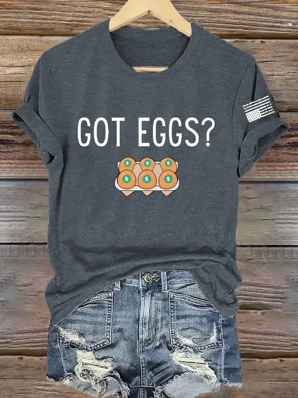 Women'S T-Shirt Women'S Retro Got Eggs? Print T-Shirt