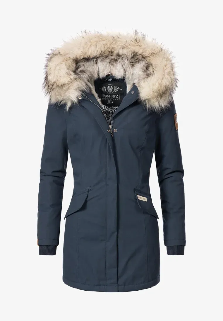 Plain parka coat gray