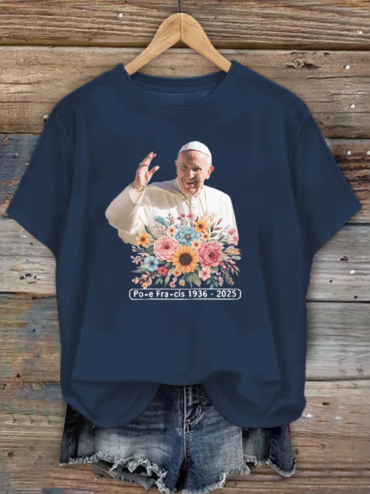 Women's Rip 1936-2025 Print Short Sleeve Round Neck Cotton T-Shirt