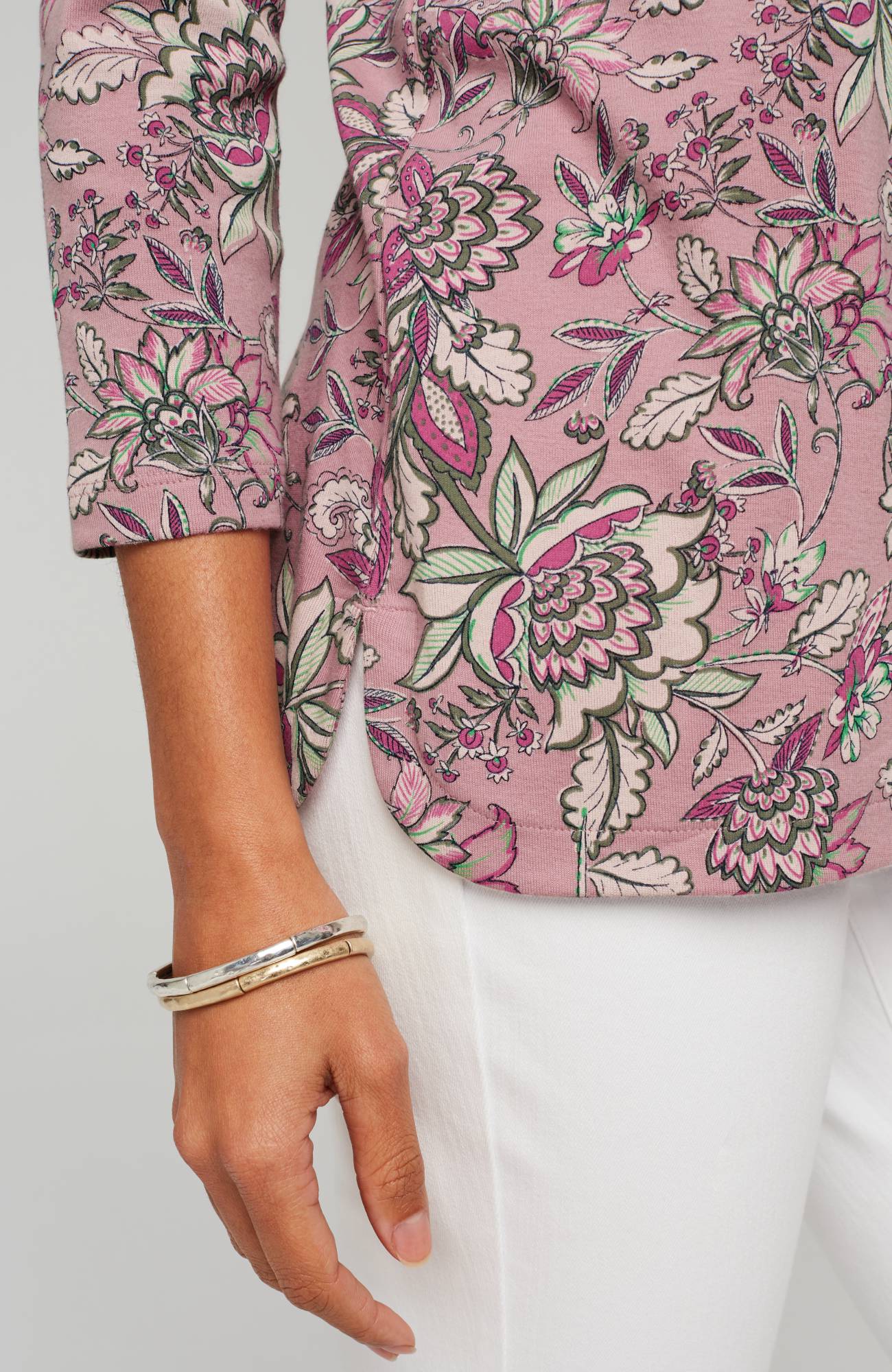 pima 3/4-sleeve v-neck tee