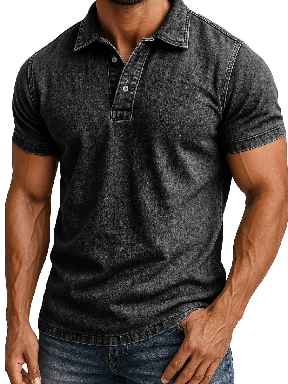 Men's Fashion Outdoor Retro Distressed Short-sleeved Polo Shirt 