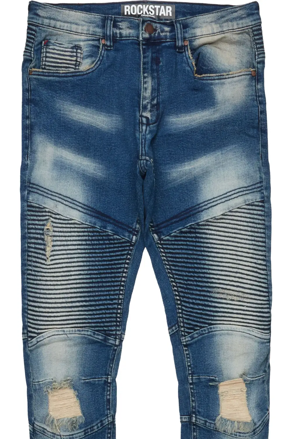 Isah Blue Biker Slim Fit Jean