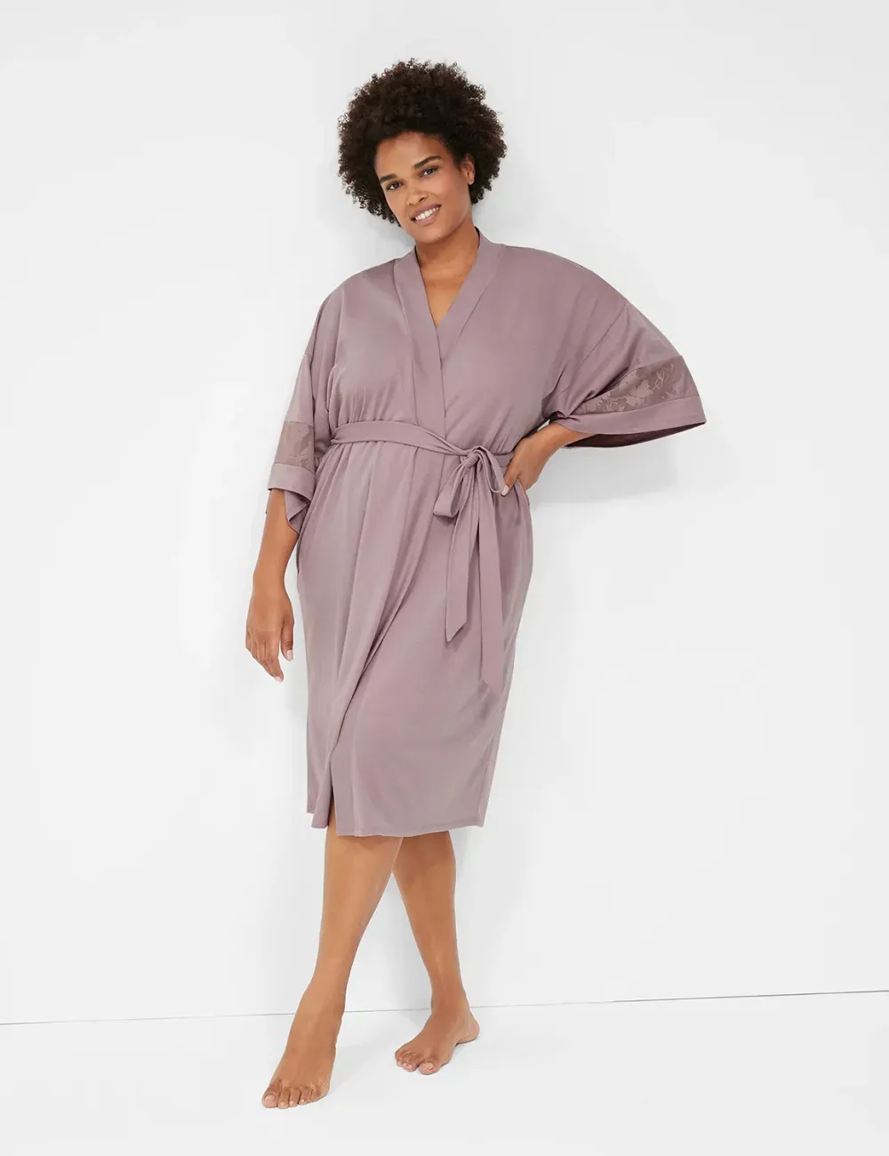 Comfy Cotton Lace Midi Robe