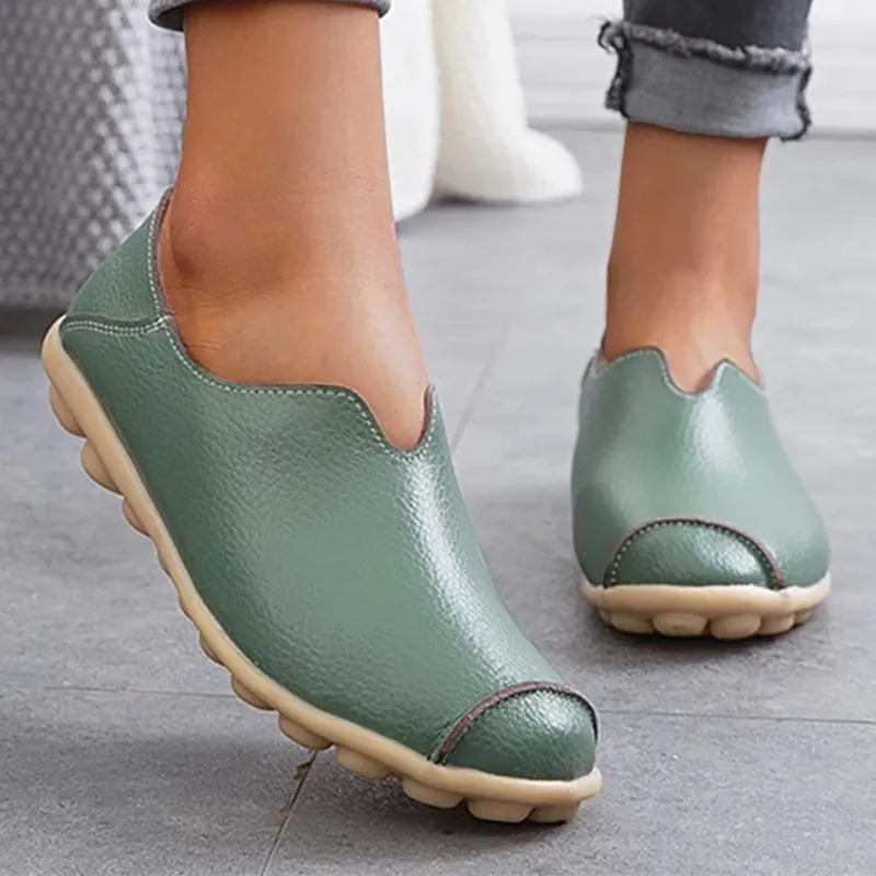 Casual flat heel cow tendon low top shoes