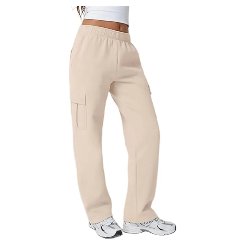 Womens Baggy Elastic Waist Sweatpants Casual Fleece Long Pants