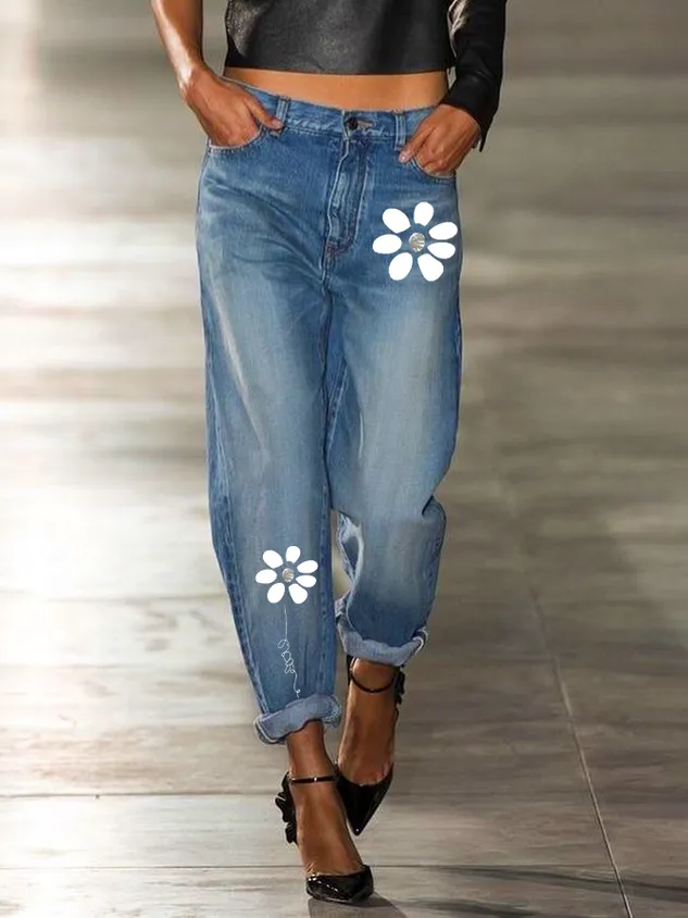 Daisy Denim Casual Loosen Jeans