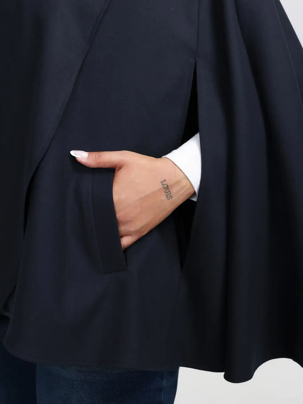 Cape Button Wrap Coat