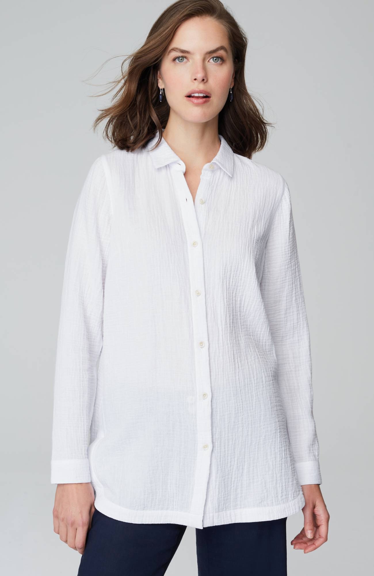 Cotton-Gauze Split-Hem Tunic