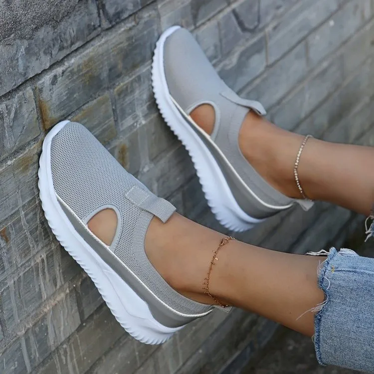 Women Slip on Mesh Knit Flat Loafers Breathable Walking Shoes