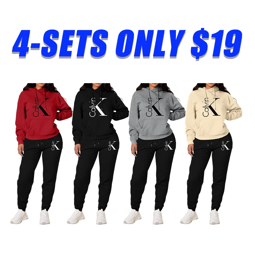 Women's Casual Hooded Sweatshirt Set