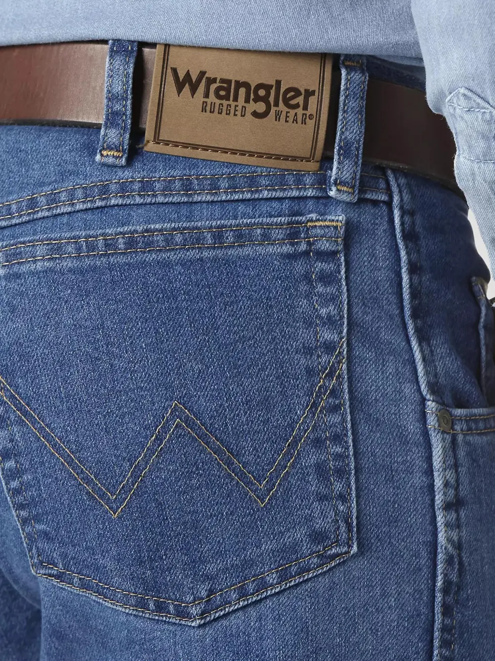 WRANGLER RUGGED WEAR RELAXED STRETCH FLEX DENIM JEAN - STONEWASHED IN STONEWASHED