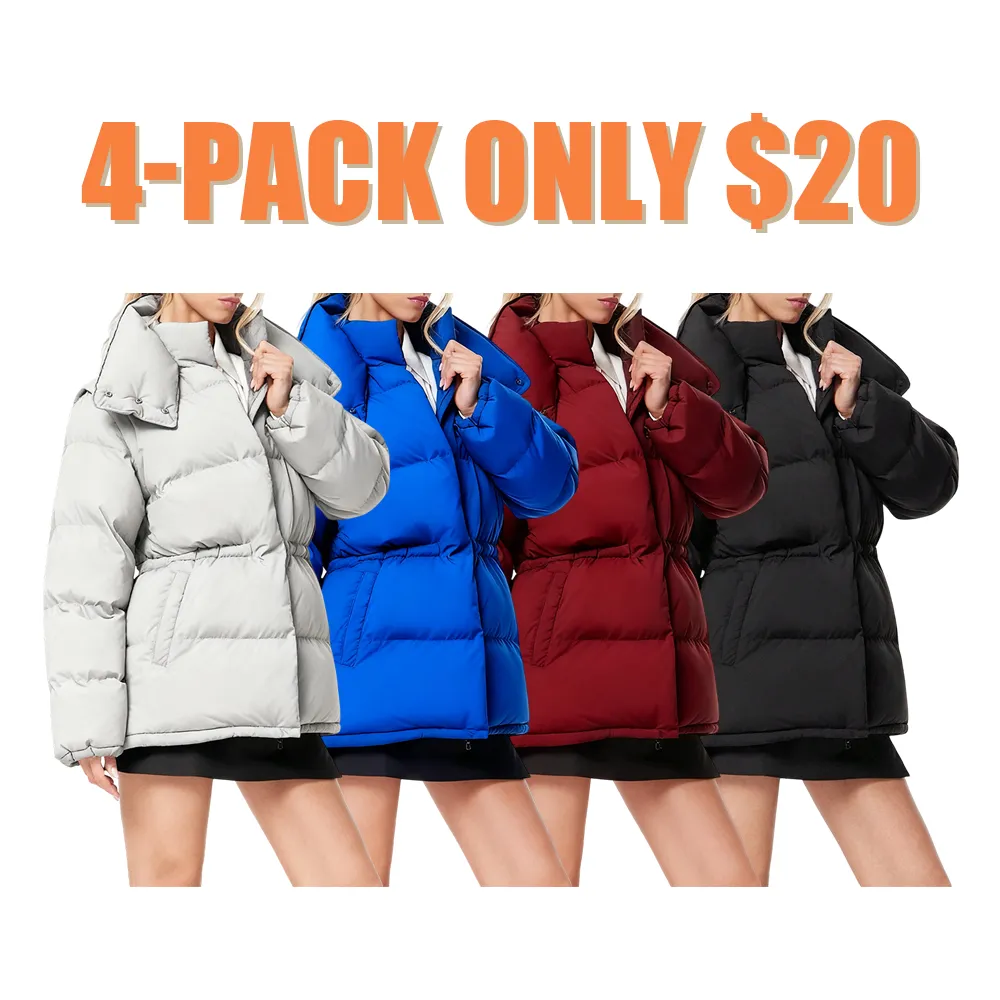 Down jacket with adjustable sleeves and collar for multiple wearing options