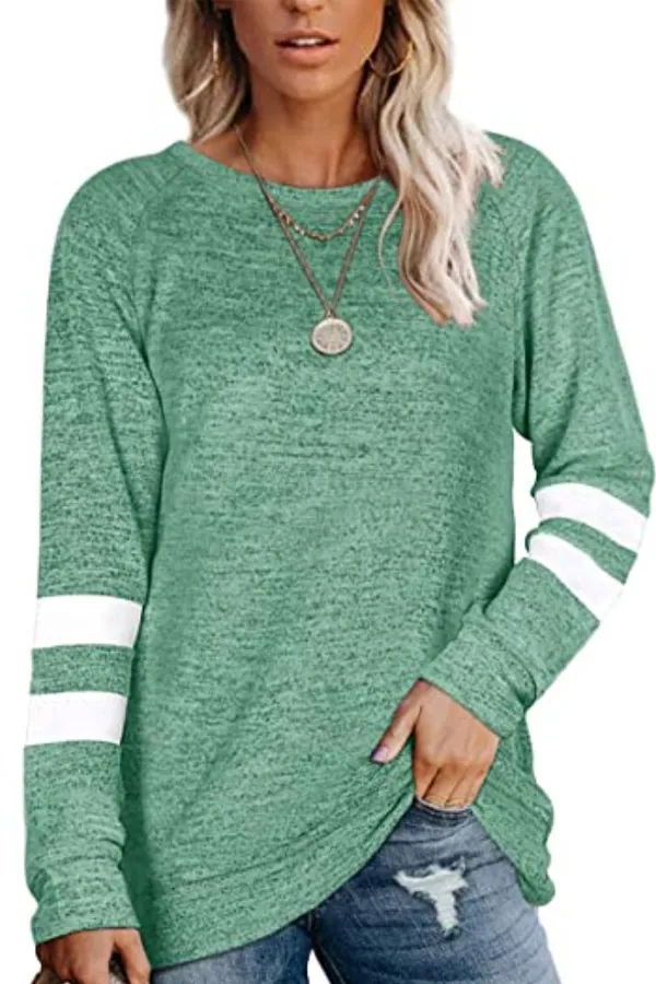 Casual Striped Crew Neck Top