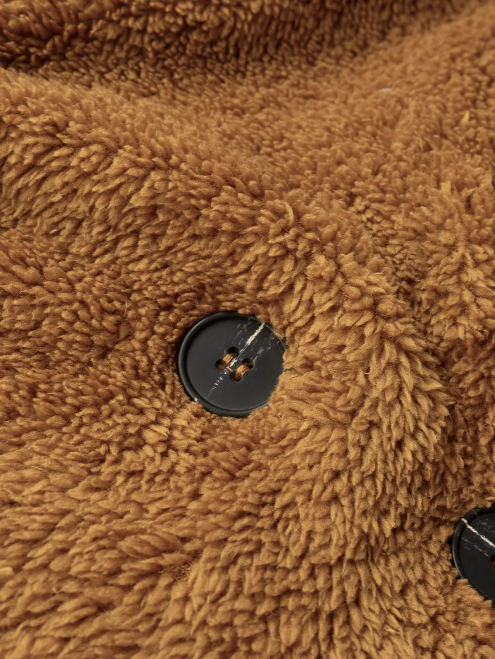 Women's Brown Teddy Fleece Hooded Long Coat