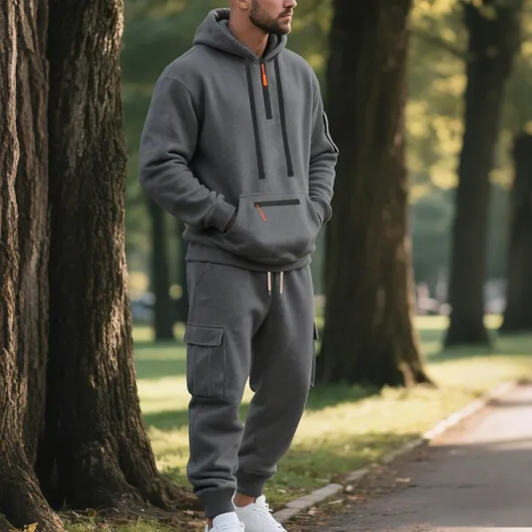 Men's 8-Sets Hoodie & Cargo Pants Tracksuit Set