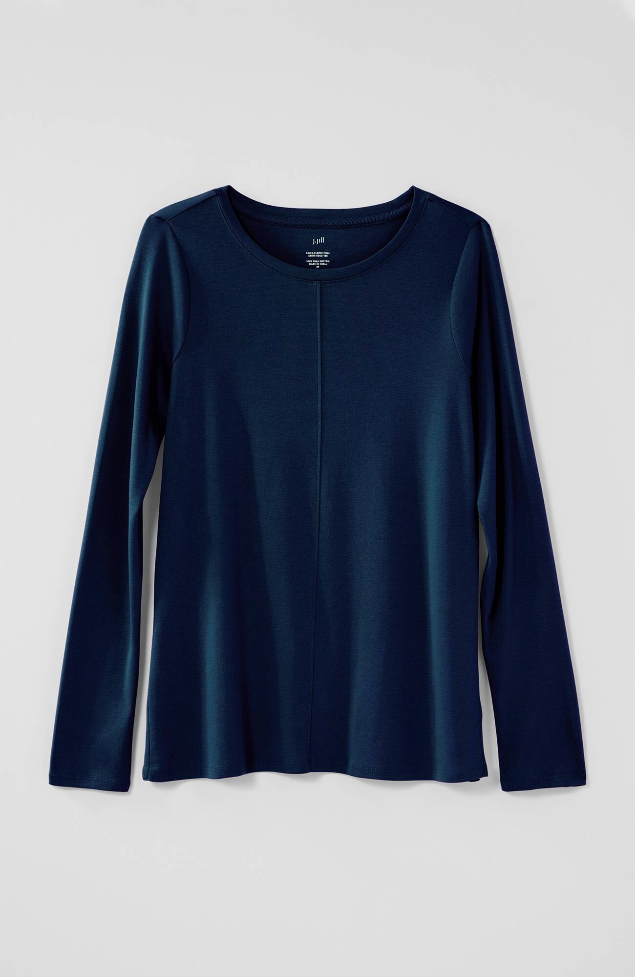 long-sleeve pima crew-neck tee