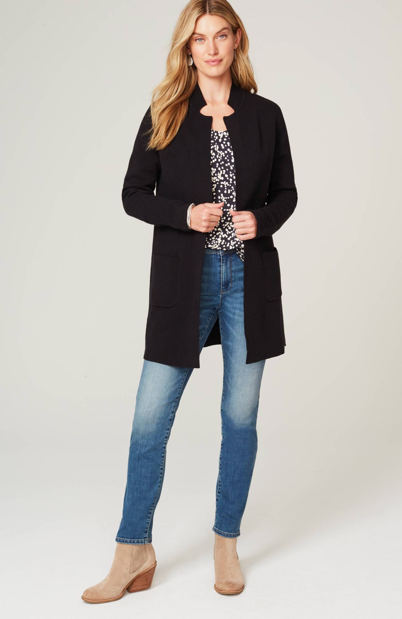 majestic open-front cardi