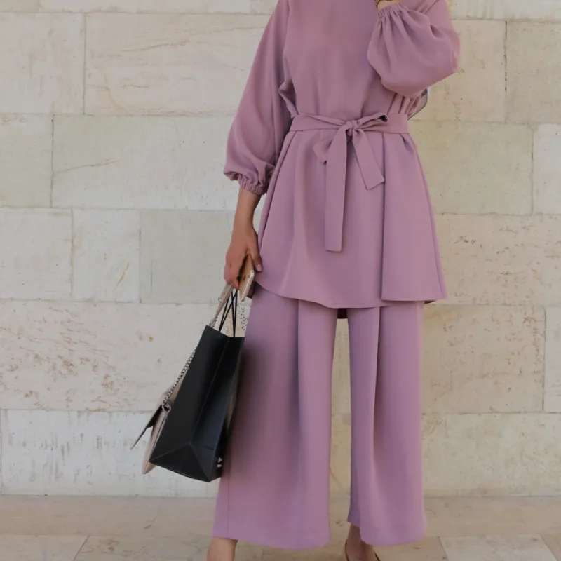 Casual Solid Color Long Sleeves Loose Set