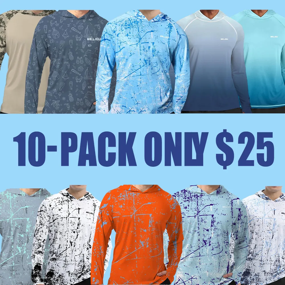 Men's UPF 50+ Quick-Dry Hoodie – Lightweight Long Sleeve UV Shirt for Hiking, Fishing & Outdoor Sports