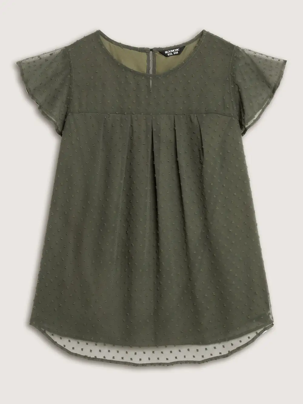 Textured Bust-Ease Ruffled Sleeve Blouse