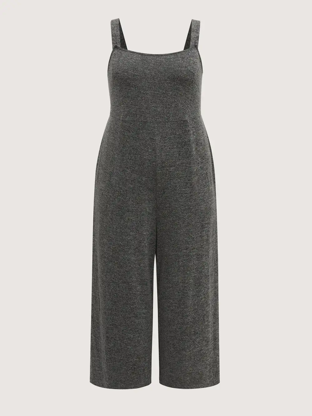Heather Stretchy Wide-Leg Jumpsuit