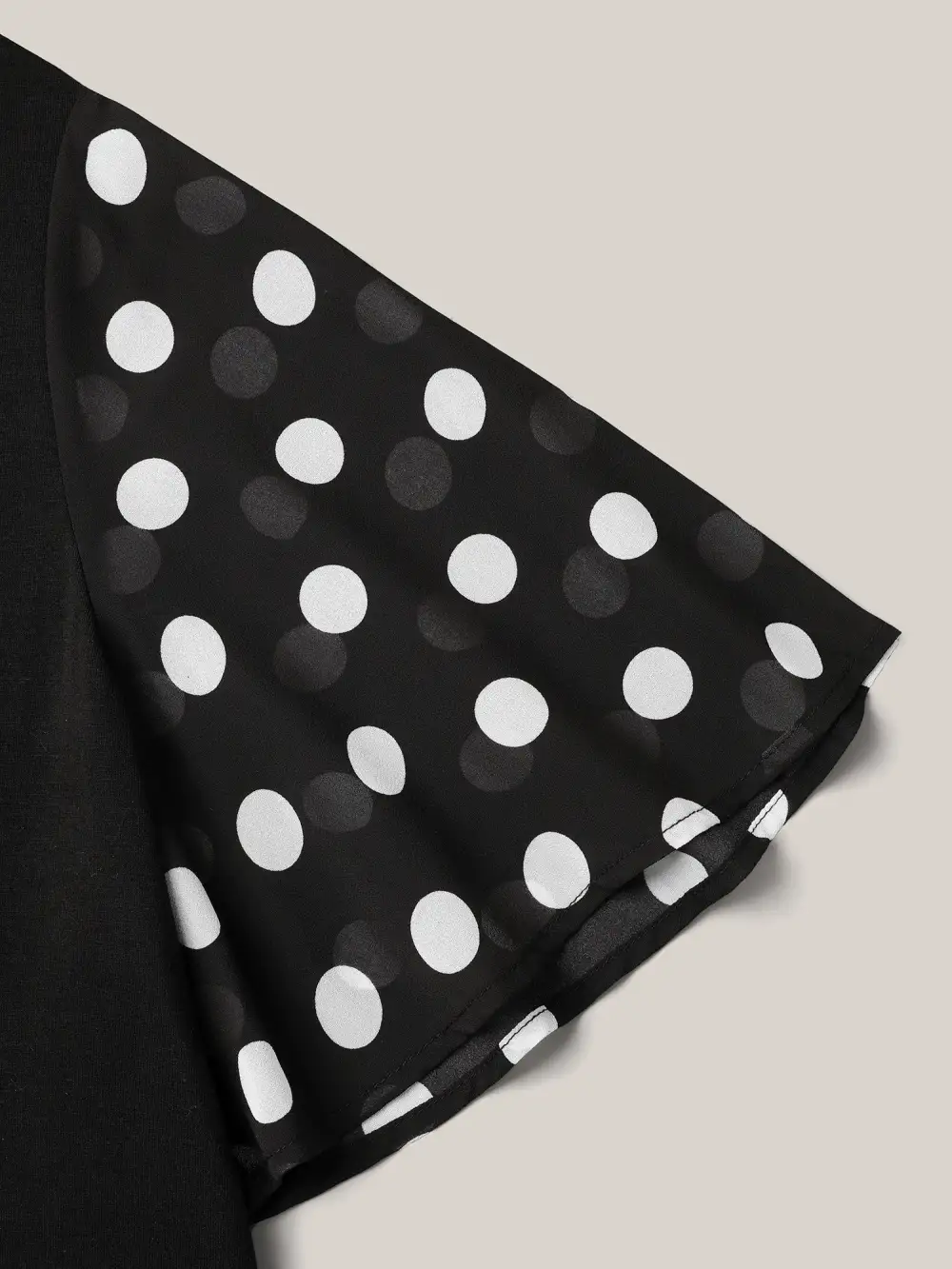 Stretchy Sheer Dot Sleeve Textured T-Shirt