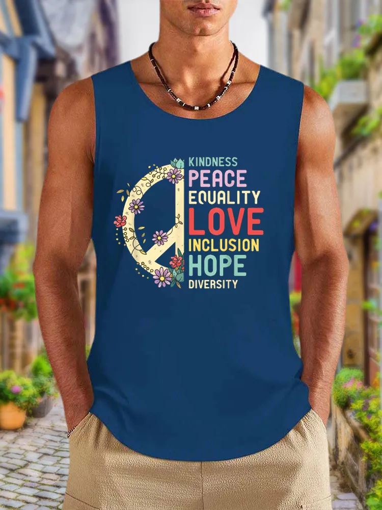 Men'S Vests Diversity Equality Love Peace Human Rights Social Justice