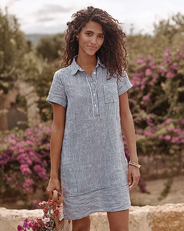 Linen Relaxed Popover Shirtdress