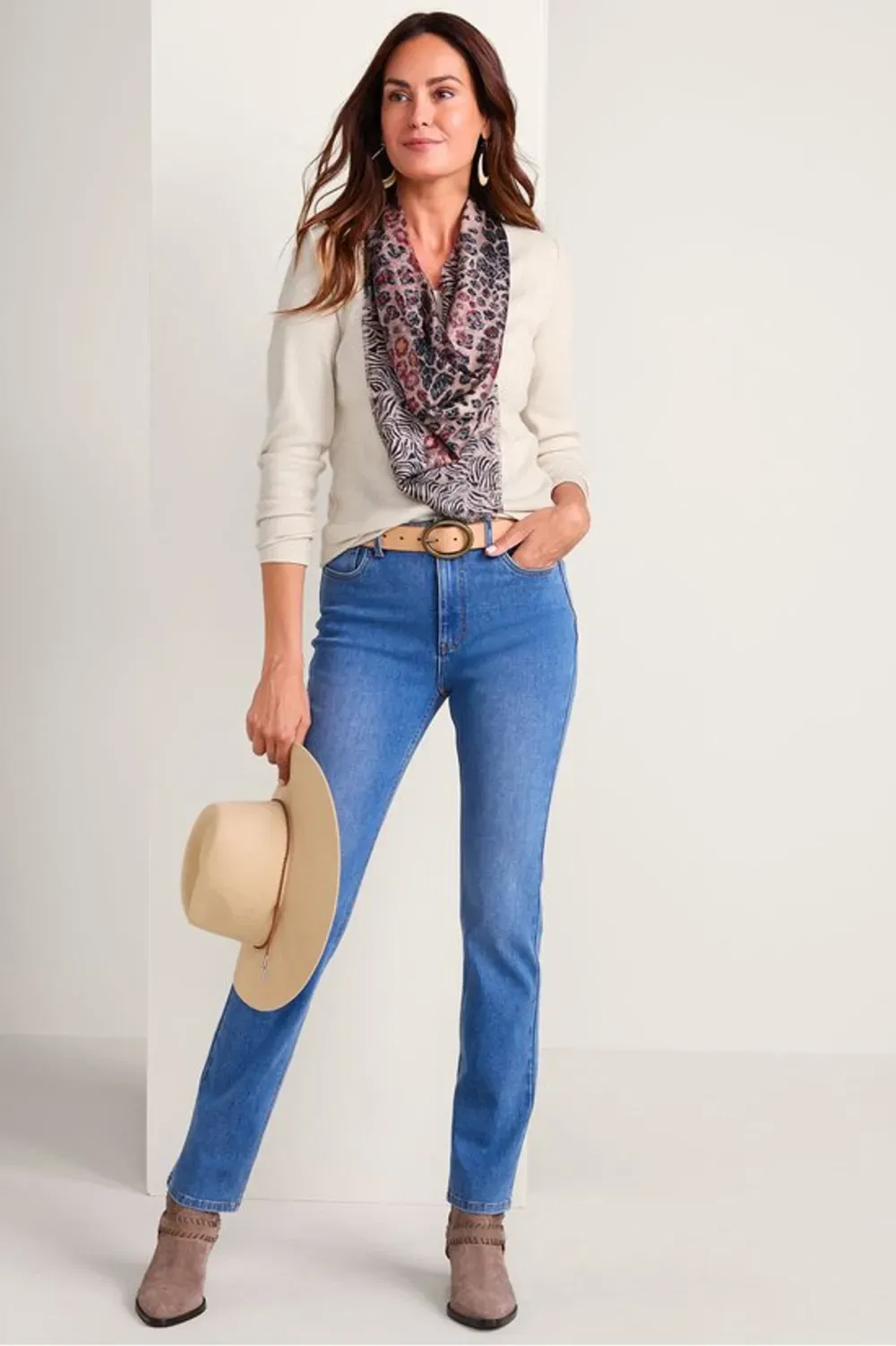 Rib Knit Long Sleeve Scoop Neck Tee