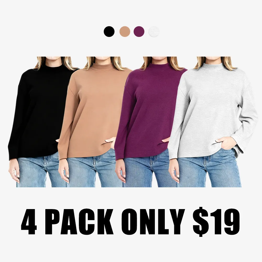 Women's Cozy Mock-Neck Tunic Sweater