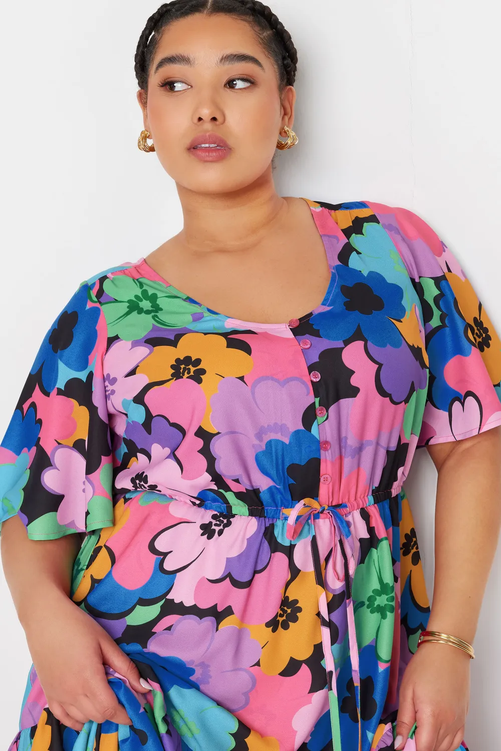 YOURS Curve Purple Floral Print Maxi Dress