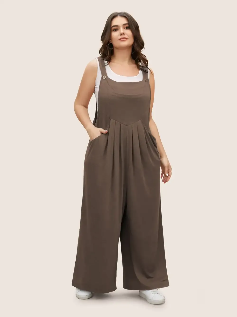 Supersoft Essentials Solid Pleated Pocket Jumpsuit