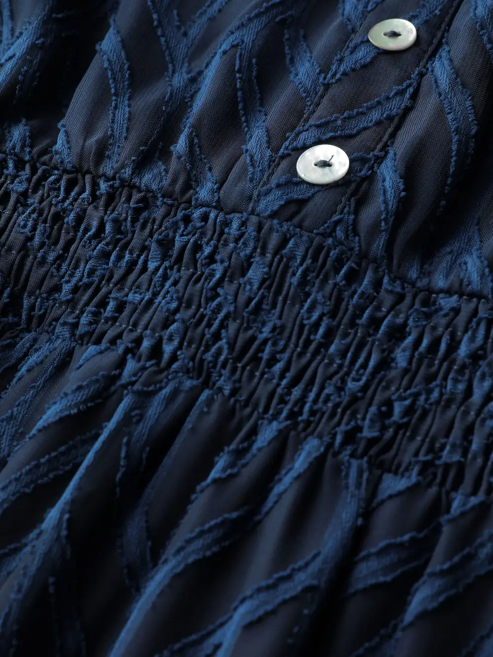 Sheer Jacquard Stretchy Waist Midi Dress