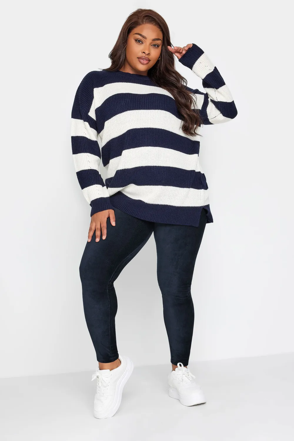 YOURS Curve Black Cord Stretch Leggings