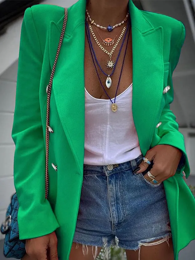 Urban Lapel Collar Blazer With No