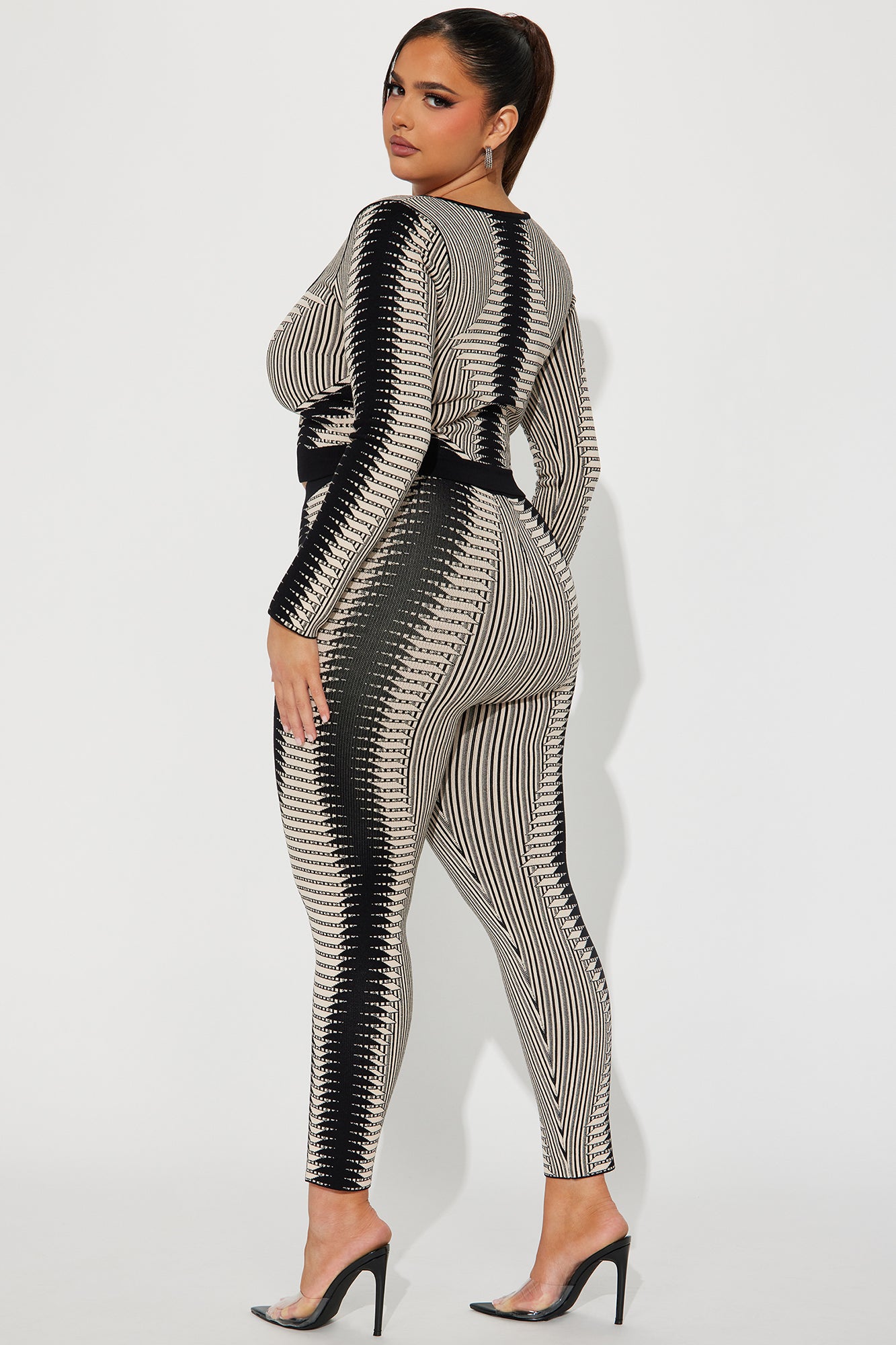 Midnight Muse Sweater Legging Set - Taupe/combo
