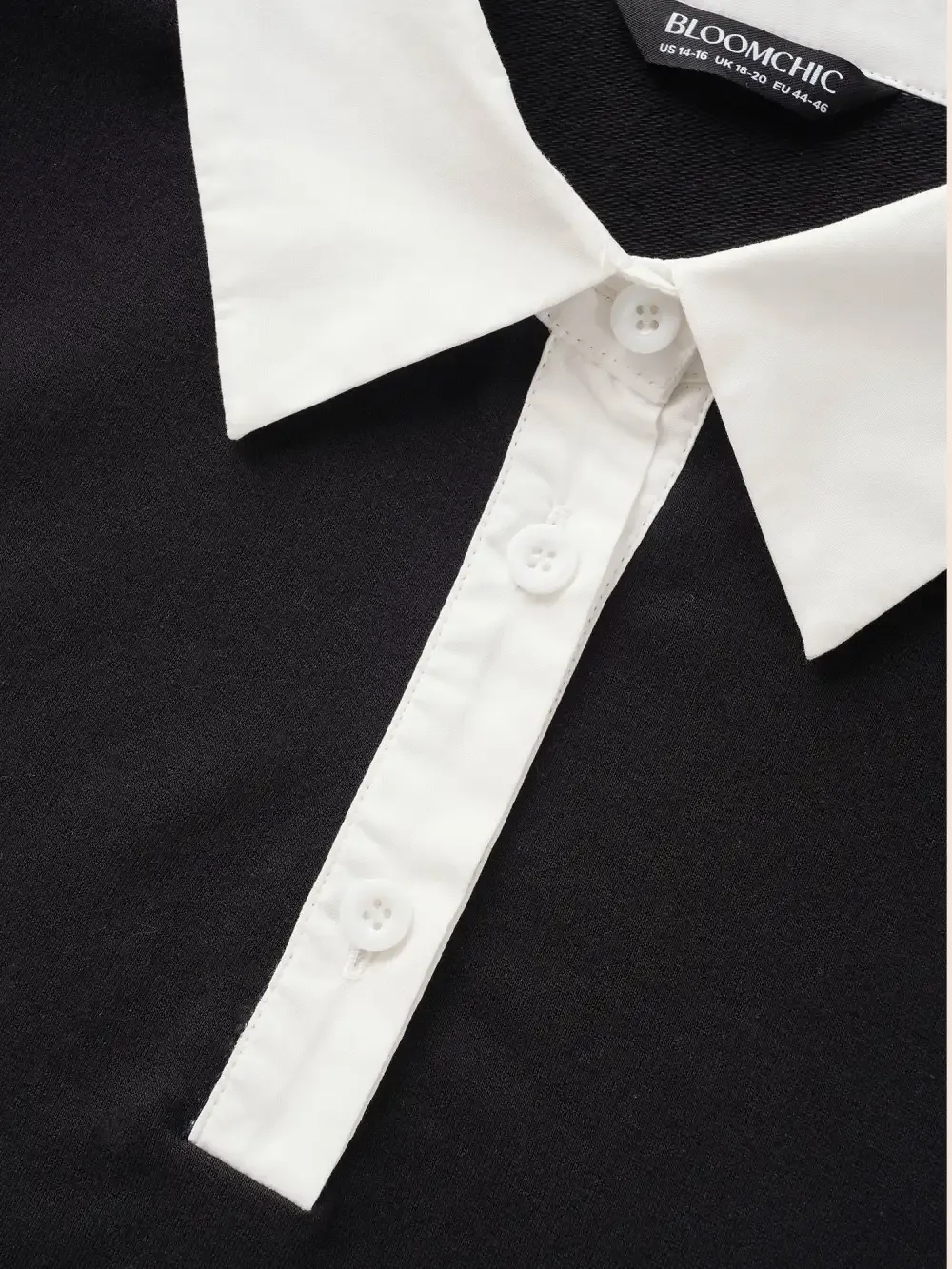 2-In-1 Shirt Collar Contrast Patchwork Sweatshirt