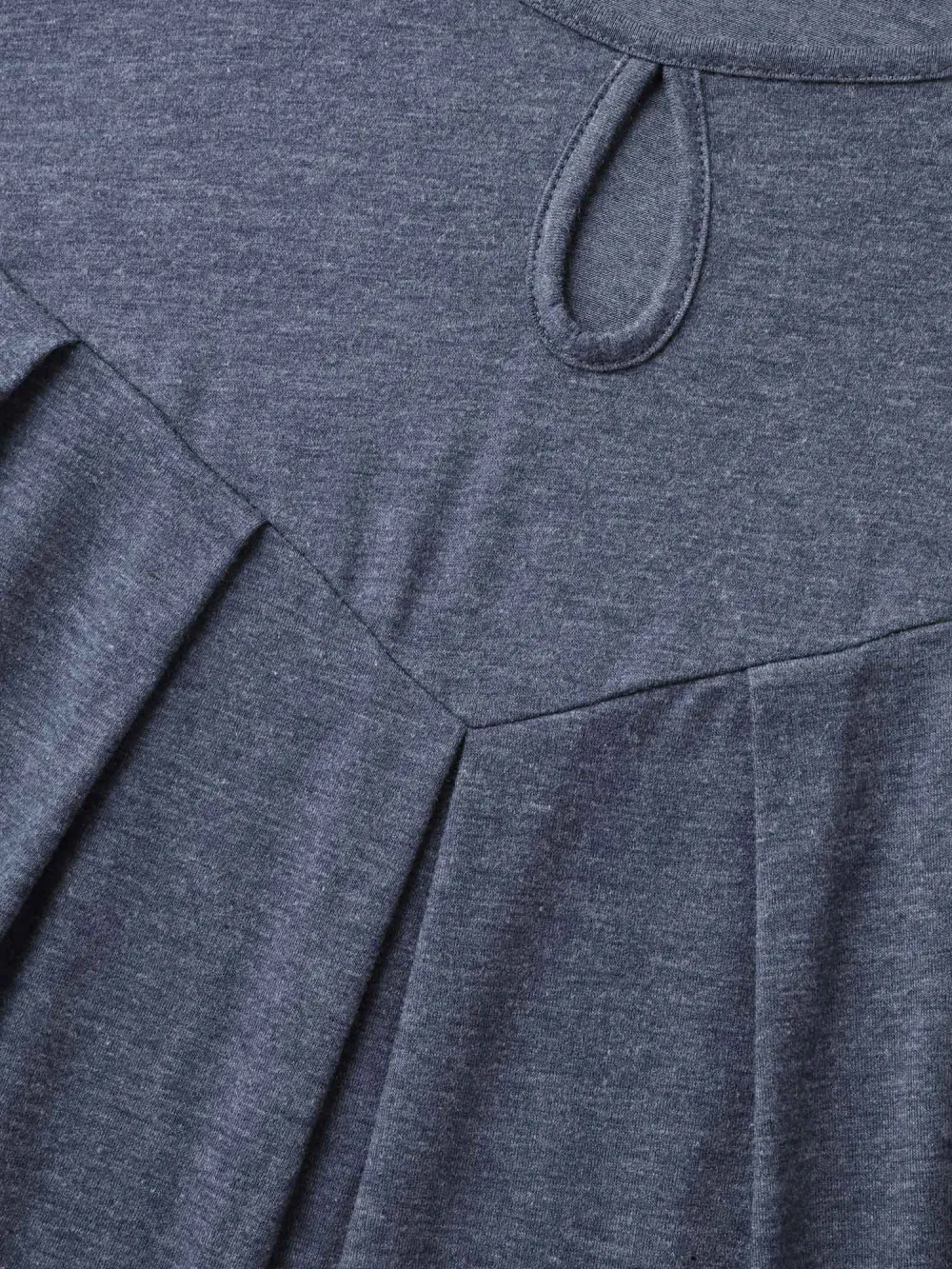 Pleated Neckline Cut-Out Knit Top